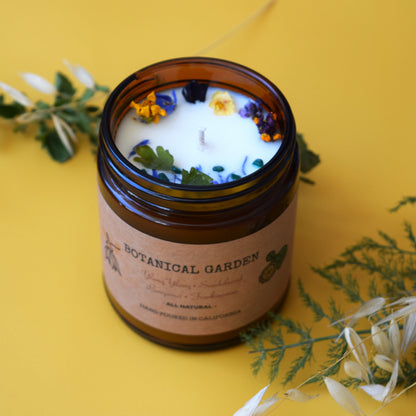 Ylang Ylang Sandalwood Soy Candle: Aromatherapy With Dried Flowers