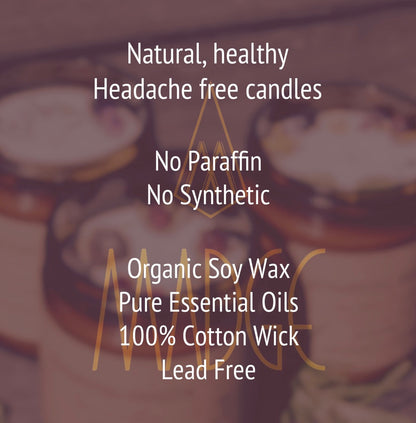 Mint Aromatherapy Soy Candle: Essential Oils & Organic Flowers