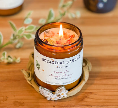 Organic Cypress Pine Aromatherapy Soy Candle-all Natural-100% Essential Oil-organic Dry Flowers-long Lasting 9oz-gift-