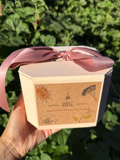 16oz Large Jasmine Rose Aromatherapy Soy Candle: Organic Dried Flowers, Essential Oil | Gift