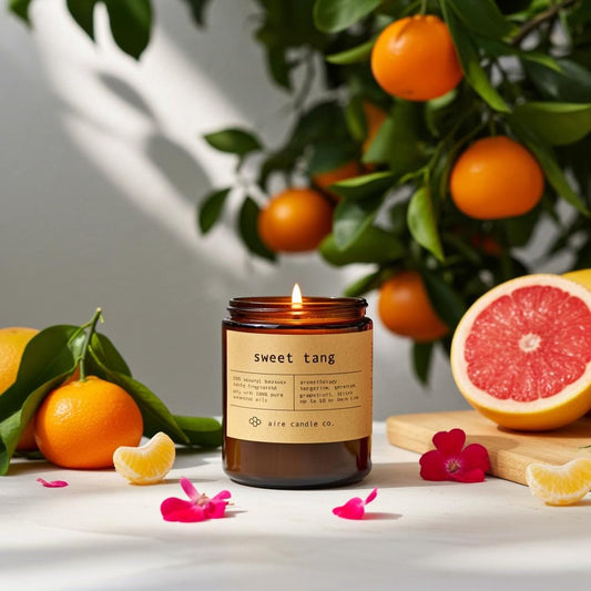 Sweet Tang Beeswax Candle: Scented With Tropical & Citrus Essential Oils, Non-toxic, All Natural